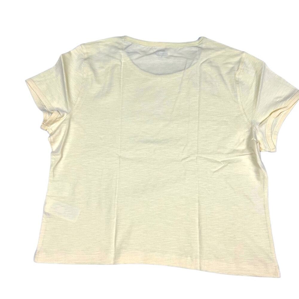 J. Crew T-Shirt '90s Cropped Organic Slub Cotton Cornsilk Yellow Women's‎ L